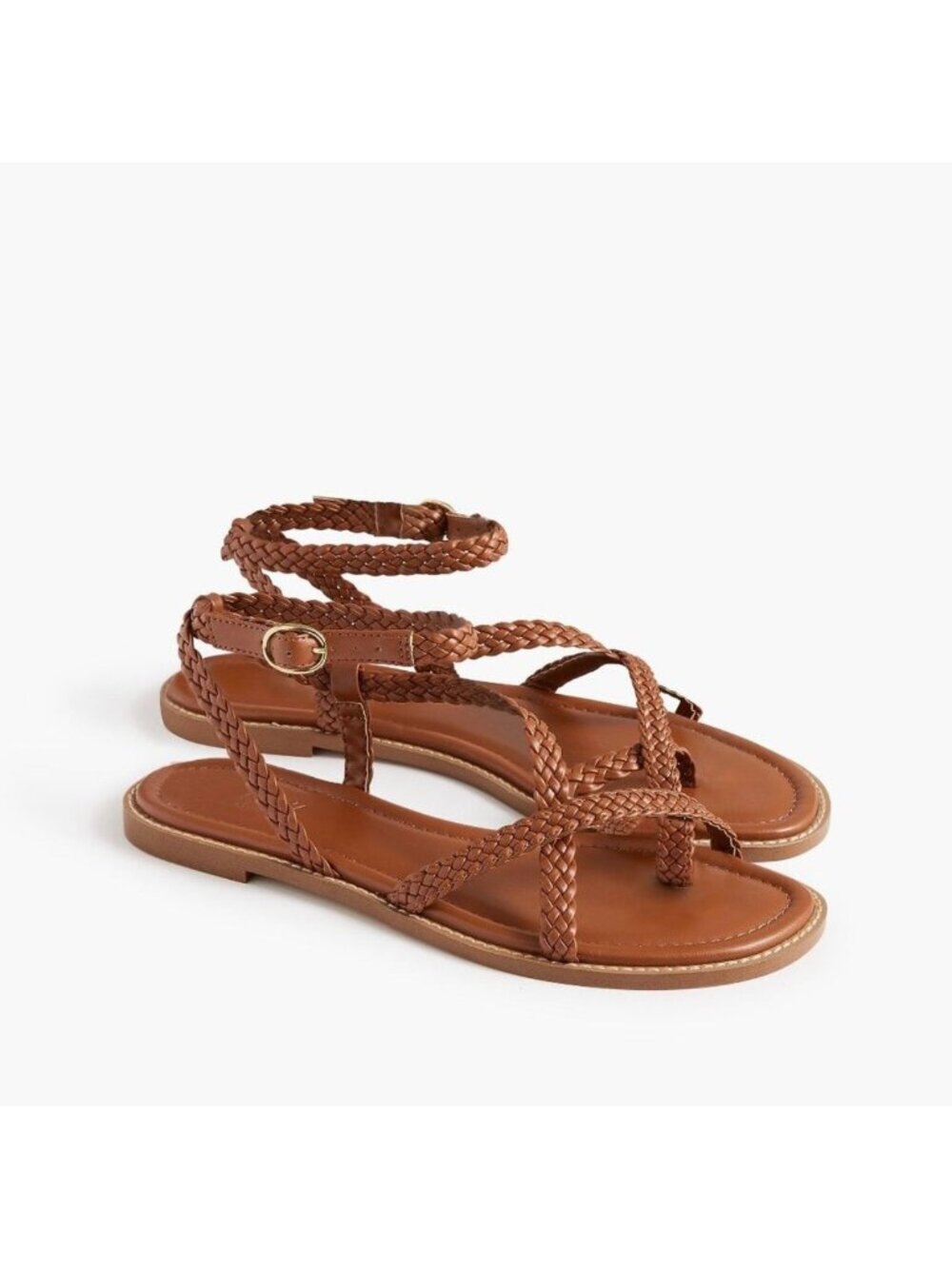 J.Crew Braided Strappy Sandals in Brown - Size: 10
